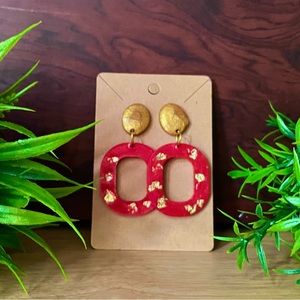 Red and gold earrings
